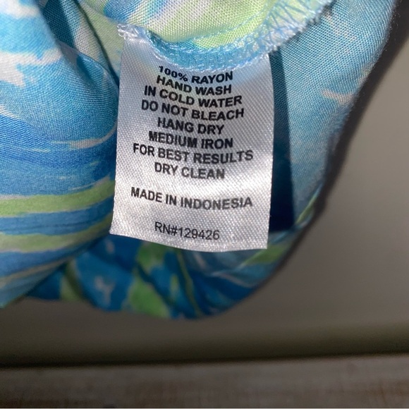 La Mer Luxe Size XS Blue And Green Printed Blouse In Excellent Condition - Picture 3 of 5